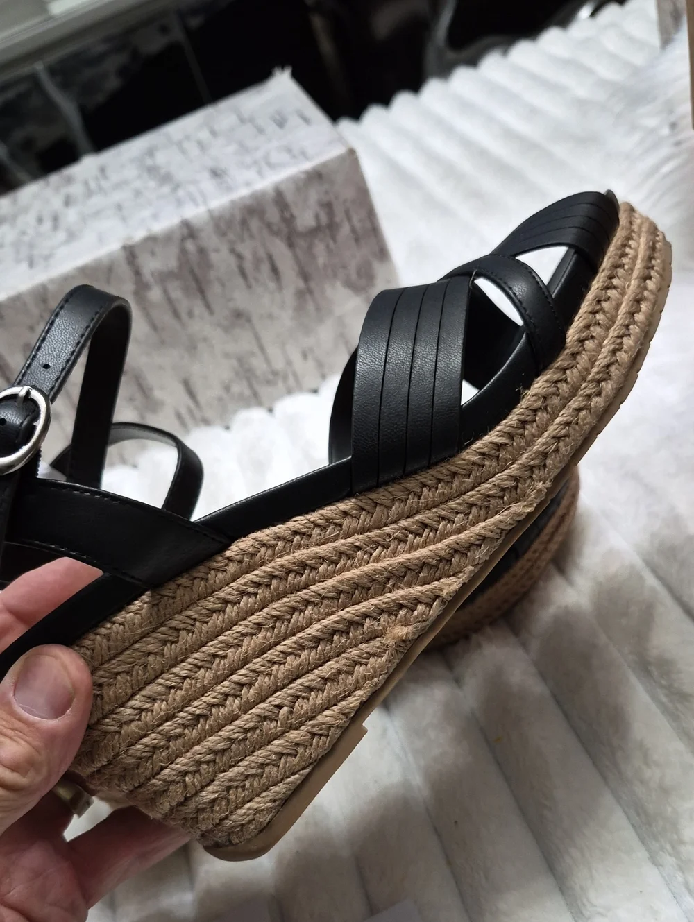 Reaction Kenneth Cole Comi Espadrille Wedge Sandals Women's Sz 11 M